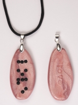 picture of Braille Clay Charm Necklace: Love