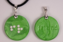 picture of Braille Clay Charm Necklace: Friend