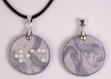 picture of Braille Clay Charm Necklace: Wish