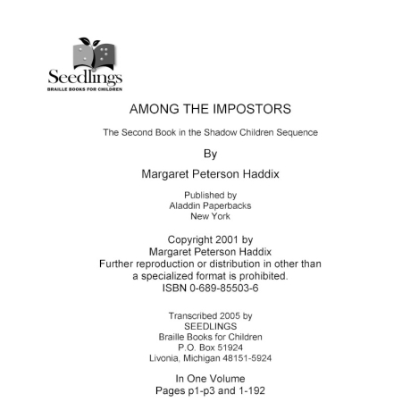 Cover image for Among the Imposters by Margaret Peterson Haddix