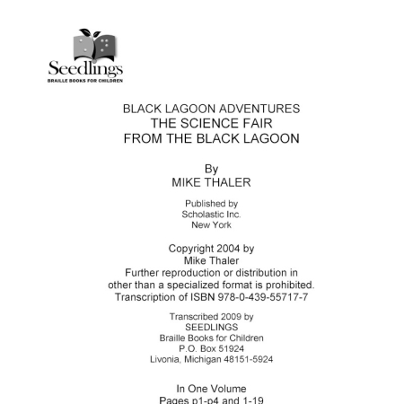 Cover for Black Lagoon Adventures The Science Fair From The Black Lagoon by Mike Thaler