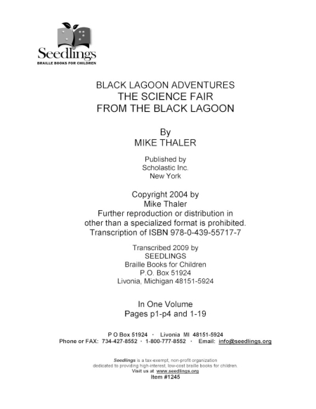 Cover for Black Lagoon Adventures The Science Fair From The Black Lagoon by Mike Thaler