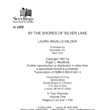 Cover Image By the Shores of Silver Lake by Laura Ingalls Wilder