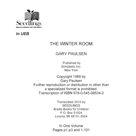 Cover image of The Winter Room by Gary Paulsen