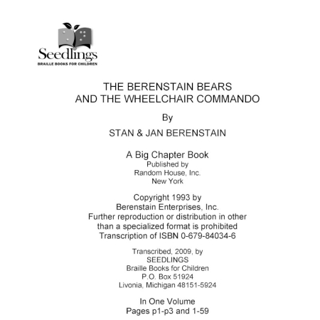 Cover image for The Berenstain Bears and the Wheelchair Commando by Stan & Jan Berenstain