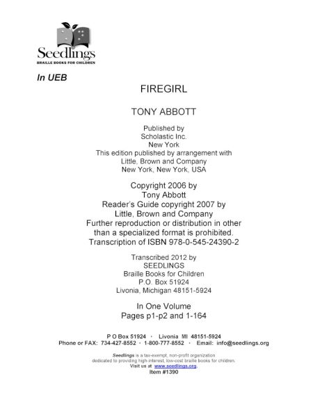 Cover Image of Firegirl by Tony Abbott