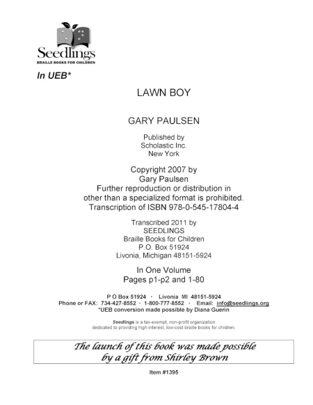Cover image of Lawn Boy by Gary Paulsen