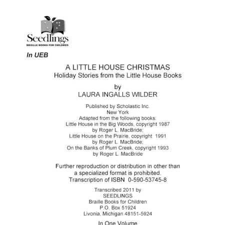 Cover Image of A little House Christmas by Laura Ingalls Wilder