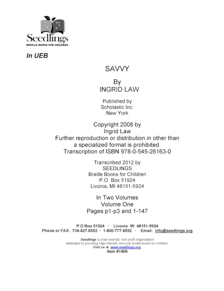 Cover image of Savvy by Ingrid Law