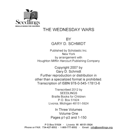 Cover image for The Wednesday Ward by Gary D. Schmidt