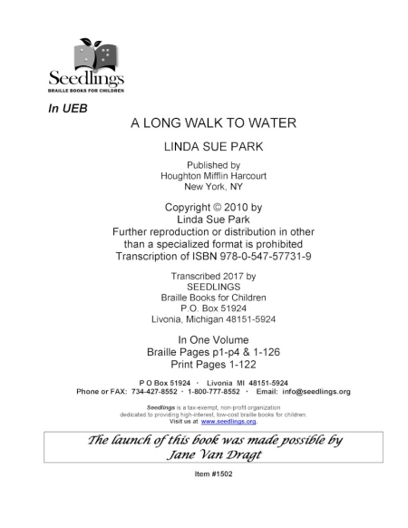 Cover image of A Long Walk to Water by Linda Sue Park