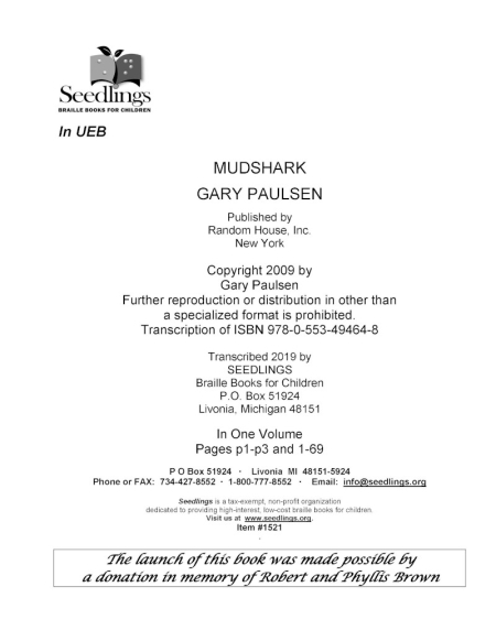 Cover image of Mudshark by Gary Paulsen