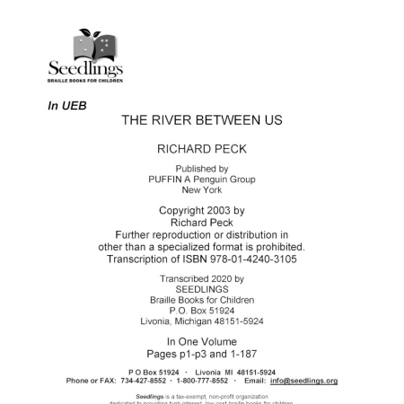 cover image of The river between us by Richard Peck