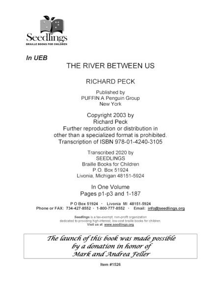 cover image of The river between us by Richard Peck