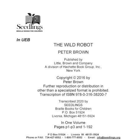 The Wild Robot by Peter Brown