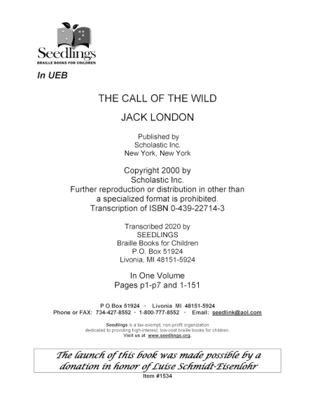 Cover image for The Call of the Wild by Jack London