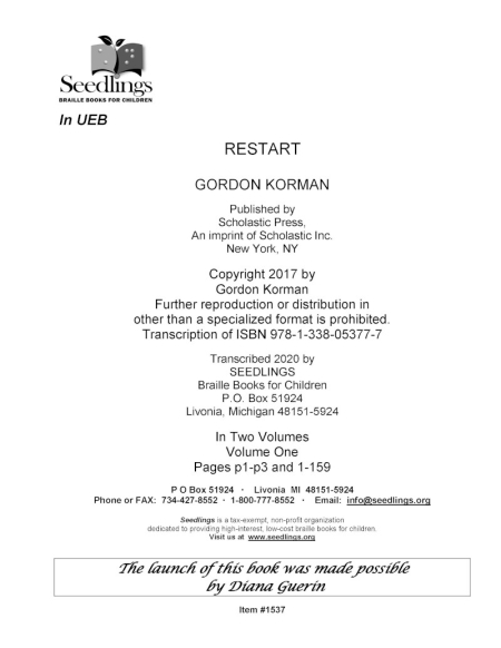 Cover image for Restart by Gordon Korman