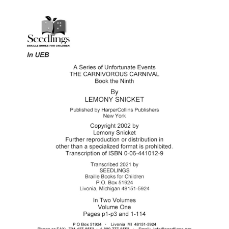 Cover image for A Series of Unfortunate Events The Carnivorous Carnival Book the Ninth by Lemony Snicket