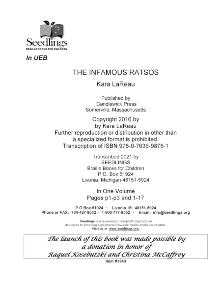 Cover image for The Infamous Ratsos by Kara LaReau