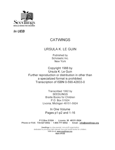 Cover image for Catwings by Ursula K. LeGuin