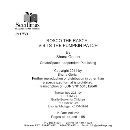 Cover image for Rosco the Rascal Visits the Pumpkin Patch by Shana Gorian