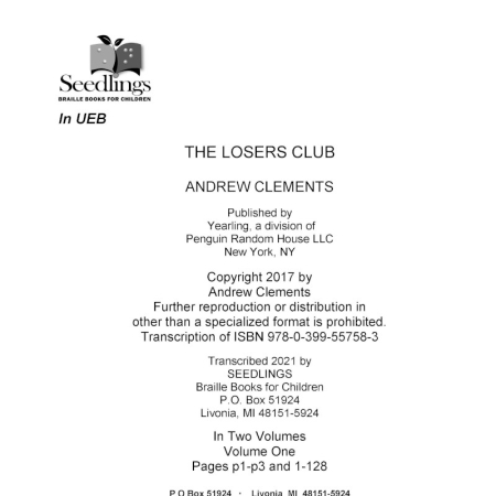 Cover image for The Loser's Club by Andrew Clements