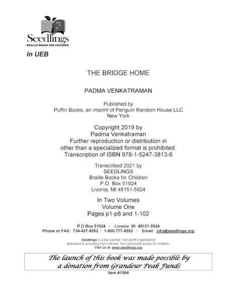 Cover image for The Bridge Home by Padma Venkatraman