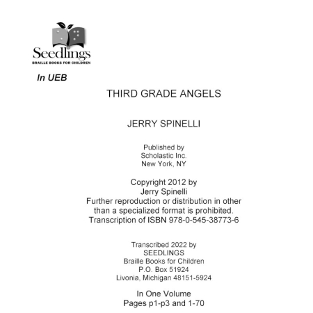 Cover image for Third Grade Angels by Jerry Spinelli