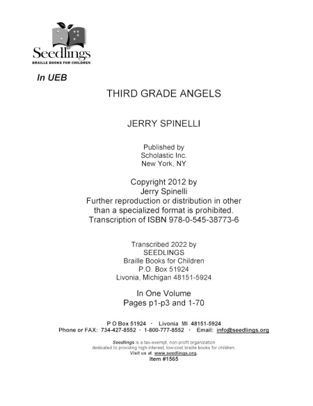 Cover image for Third Grade Angels by Jerry Spinelli
