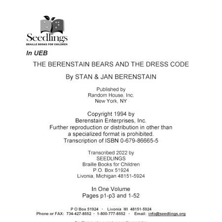 Cover image for The Berenstain Bears and the Dress Code by Stan & Jan Berenstain