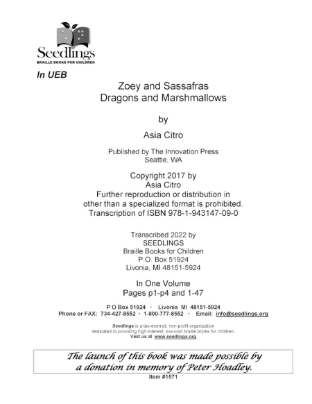 Cover image for Zoey and Sassafras Dragons and Marshmallows by Asia Citro
