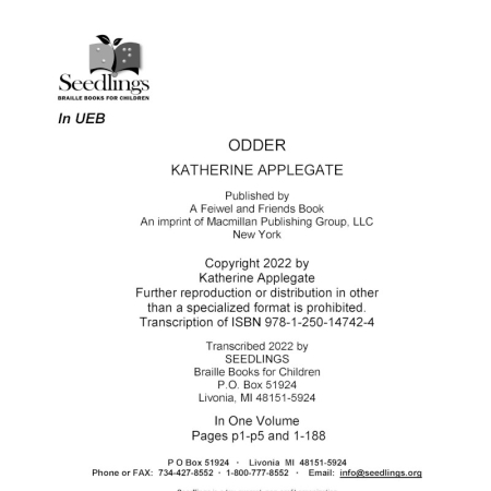Cover image for Odder by Katherine Applegate