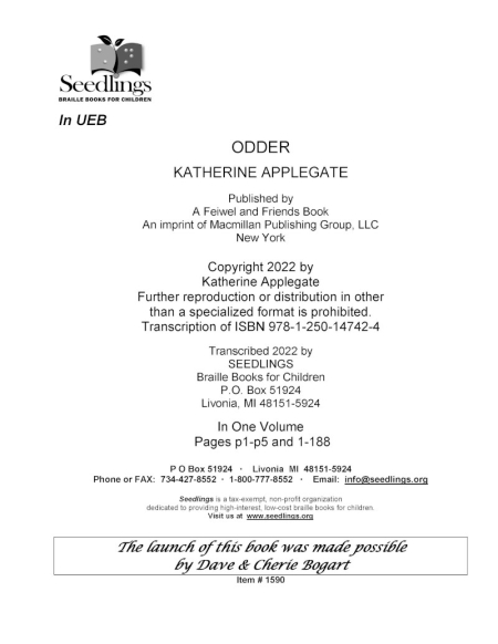 Cover image for Odder by Katherine Applegate