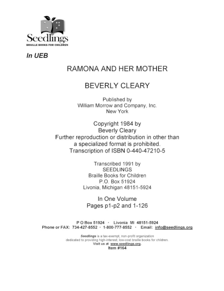 Cover image for Ramona and Her Mother by Beverly Cleary