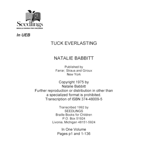 Cover image for Tuck Everlasting by Natalie Babbitt