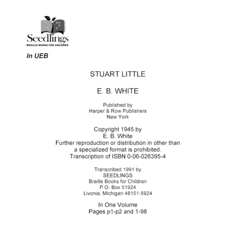 Cover image for Stuart Little by E B White