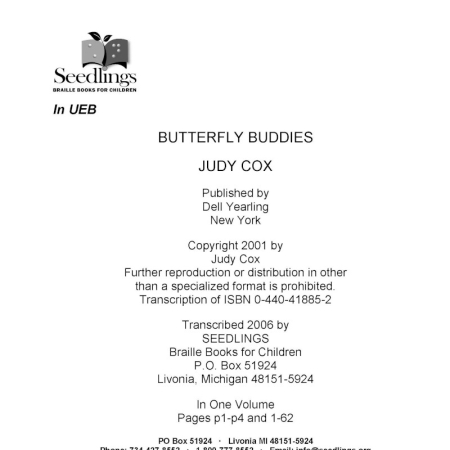 Cover image for Butterfly Buddies by Judy Cox