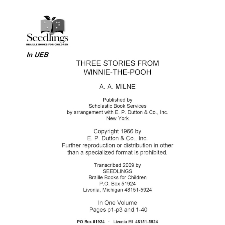 Cover for Three Stories from Winnie-the-Pooh