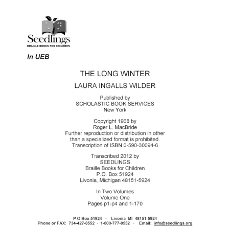 Cover for The Long Winter