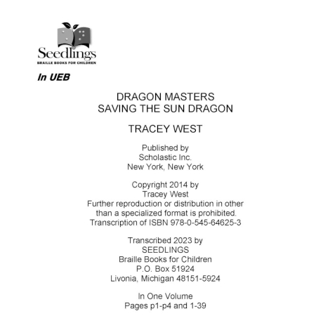 Cover for Dragon Masters: Saving the Sun Dragon