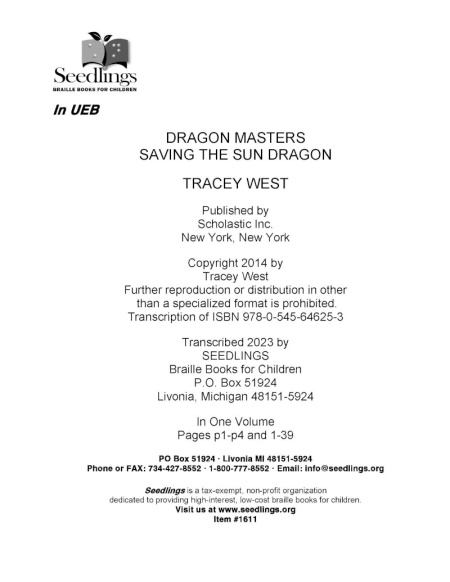 Cover for Dragon Masters: Saving the Sun Dragon