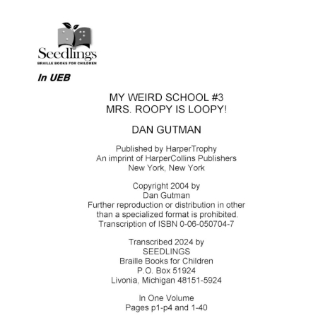 Cover for My Weird School #3: Mrs. Roopy Is Loopy!