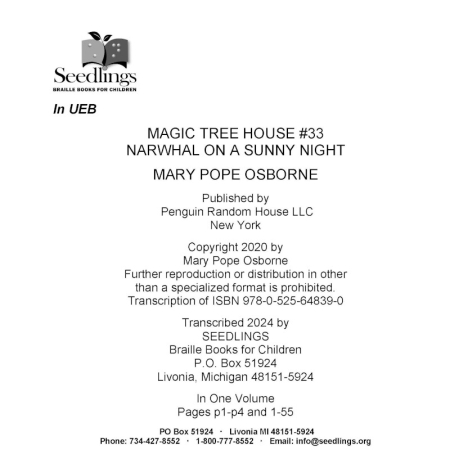 Cover of Magic Tree House #33: Narwhal on a Sunny Night by Mary Pope Osborne