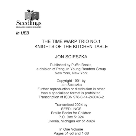 Cover for The Time Warp Trio #1: Knights of the Kitchen Table by Jon Scieszka
