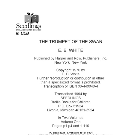Cover for The Trumpet of the Swan