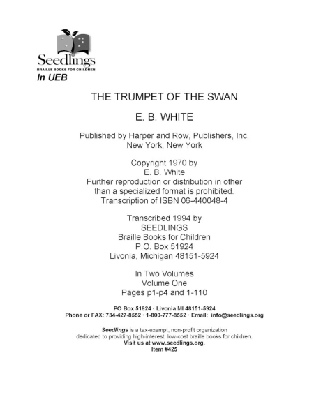 Cover for The Trumpet of the Swan