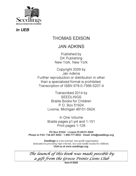 Cover for Thomas Edison