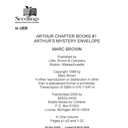 Cover of Arthur's Mystery Envelope by Marc Brown
