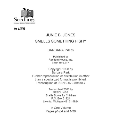 Cover for Junie B. Jones Smells Something Fishy