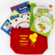 Hooray for Braille Kit with a red tote bag, board book, and braille resources.